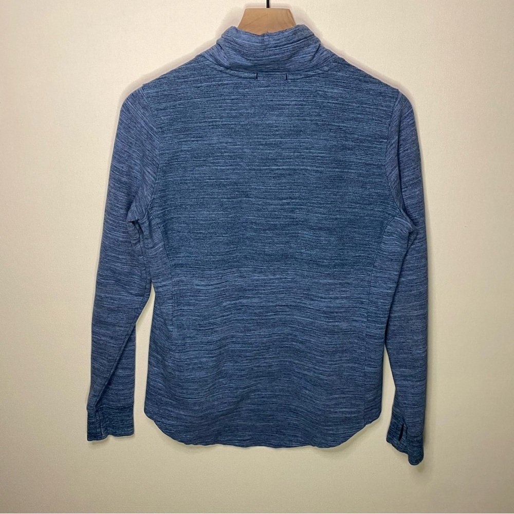 L.L Bean Women heather light blue cowl neck pullover size small petite - Picture 2 of 9